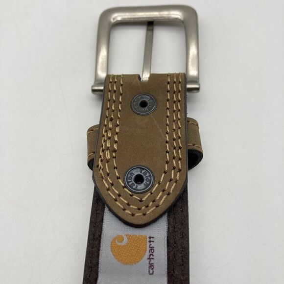 Carhartt Detroit WB 5507 Men’s Leather Belt SZ 38 Length 46”/44” Tan/Brown Color - Picture 8 of 11